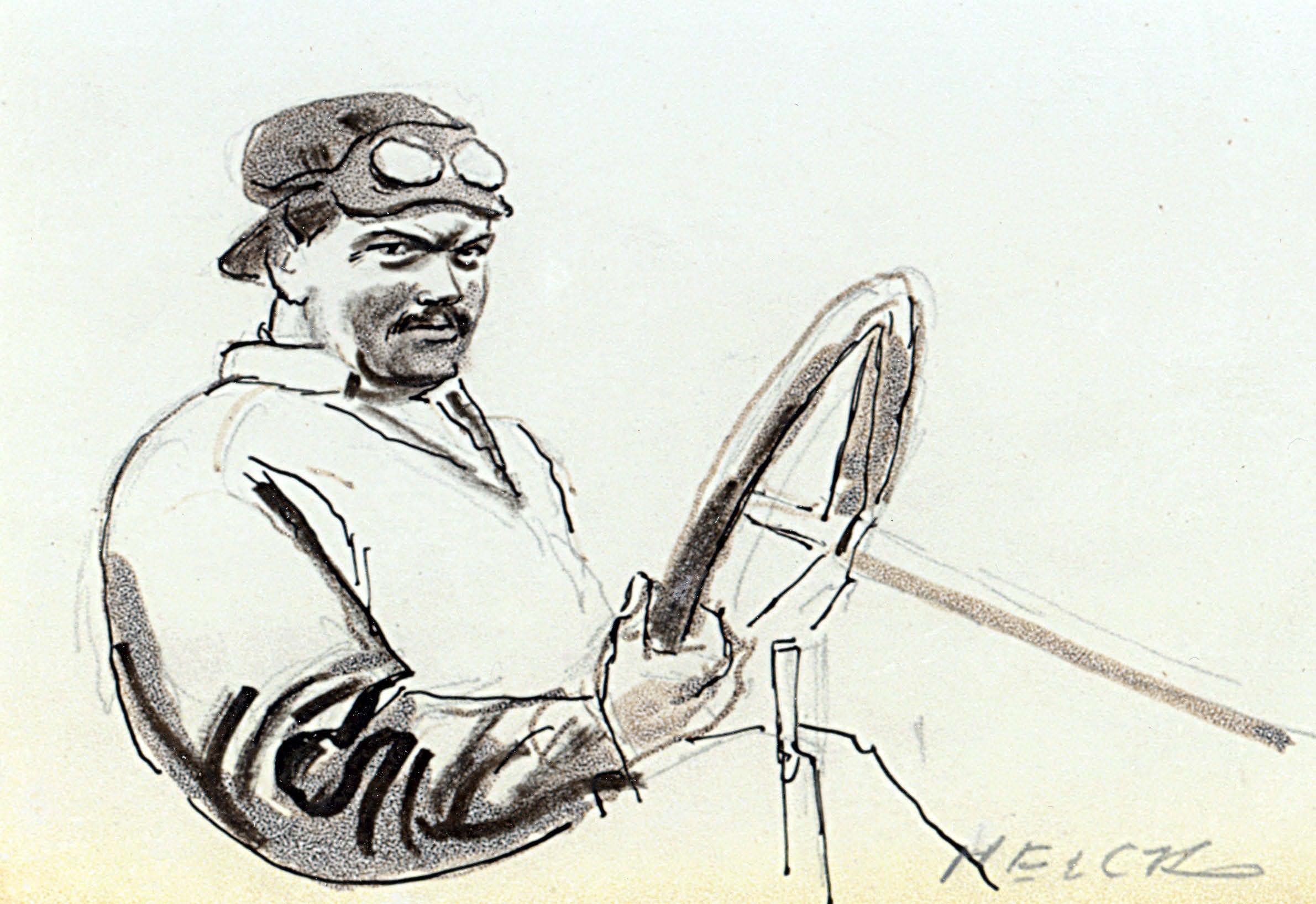 Hemery #6 Peter Helck Sketch of Victory Hemery