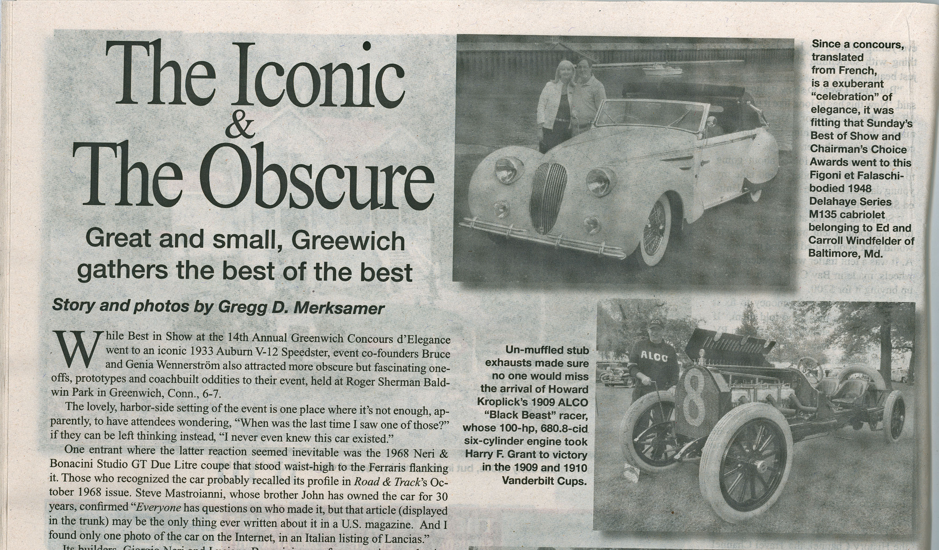 Old Cars Weekly September 3, 2009 Greenwich Concours