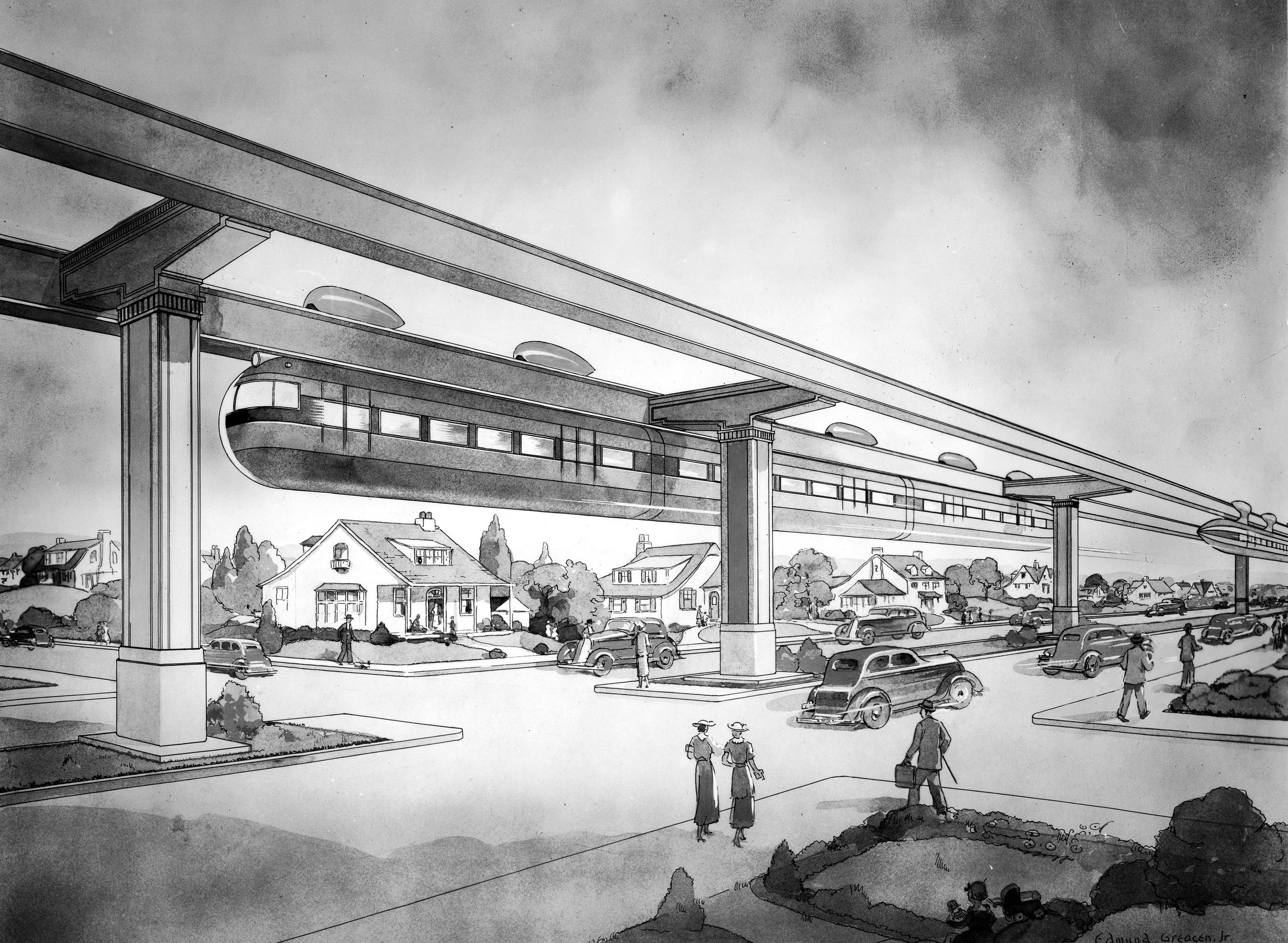 The Proposed Long Island Motor Parkway Monorail (1935)