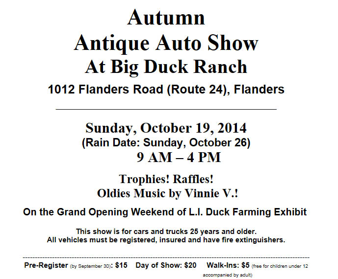 Autumn Antique Auto Show at Big Duck Ranch, Flanders, NY
