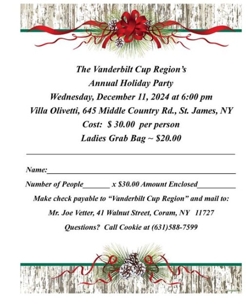 The Vanderbilt Cup Region’s Annual Holiday Party, St. James, NY