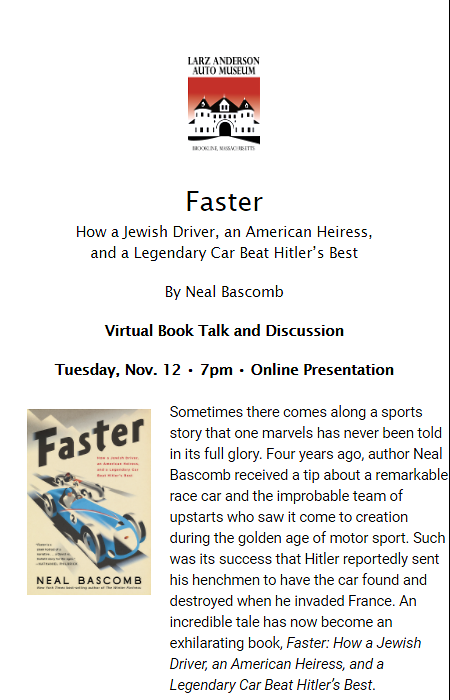 Larz Anderson Car Museum Virtual Book Talk & Discussion-Online Presentation