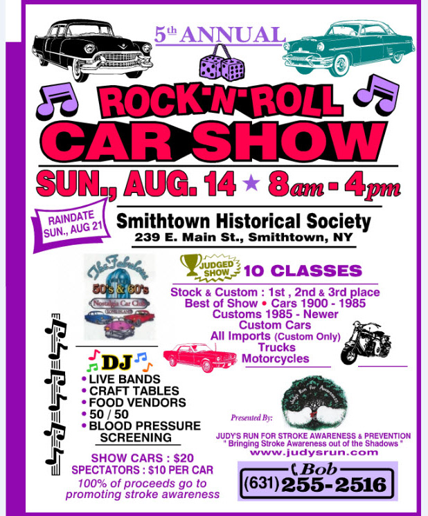 5th Annual Rock-N-Roll Car Show for Stroke Awareness, Smithtown, NY