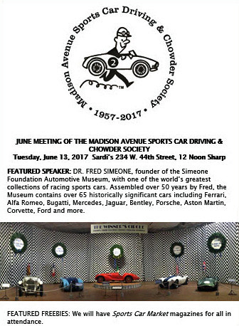 Meeting of the Madison Avenue Sports Car Driving & Chowder Society, Manhattan