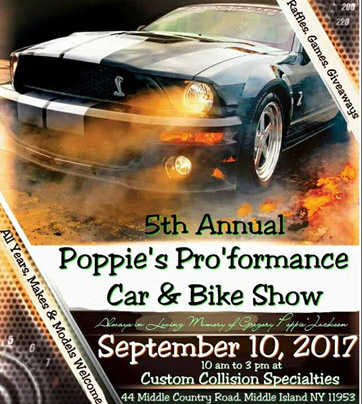 Poppie’s Pro’formance 5th Annual Car & Bike Show, Middle Island, NY