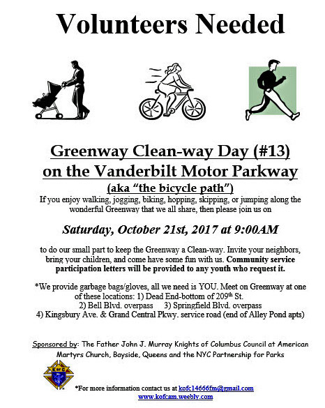 Greenway Clean-way Day on the Motor Parkway, Queens