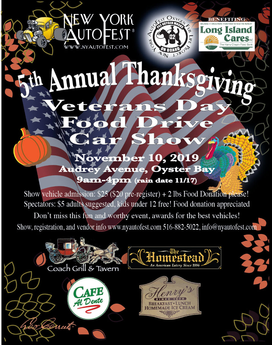 NY AutoFest 5th Annual Thanksgiving Veterans Day Food Drive Car Show, Oyster Bay, NY