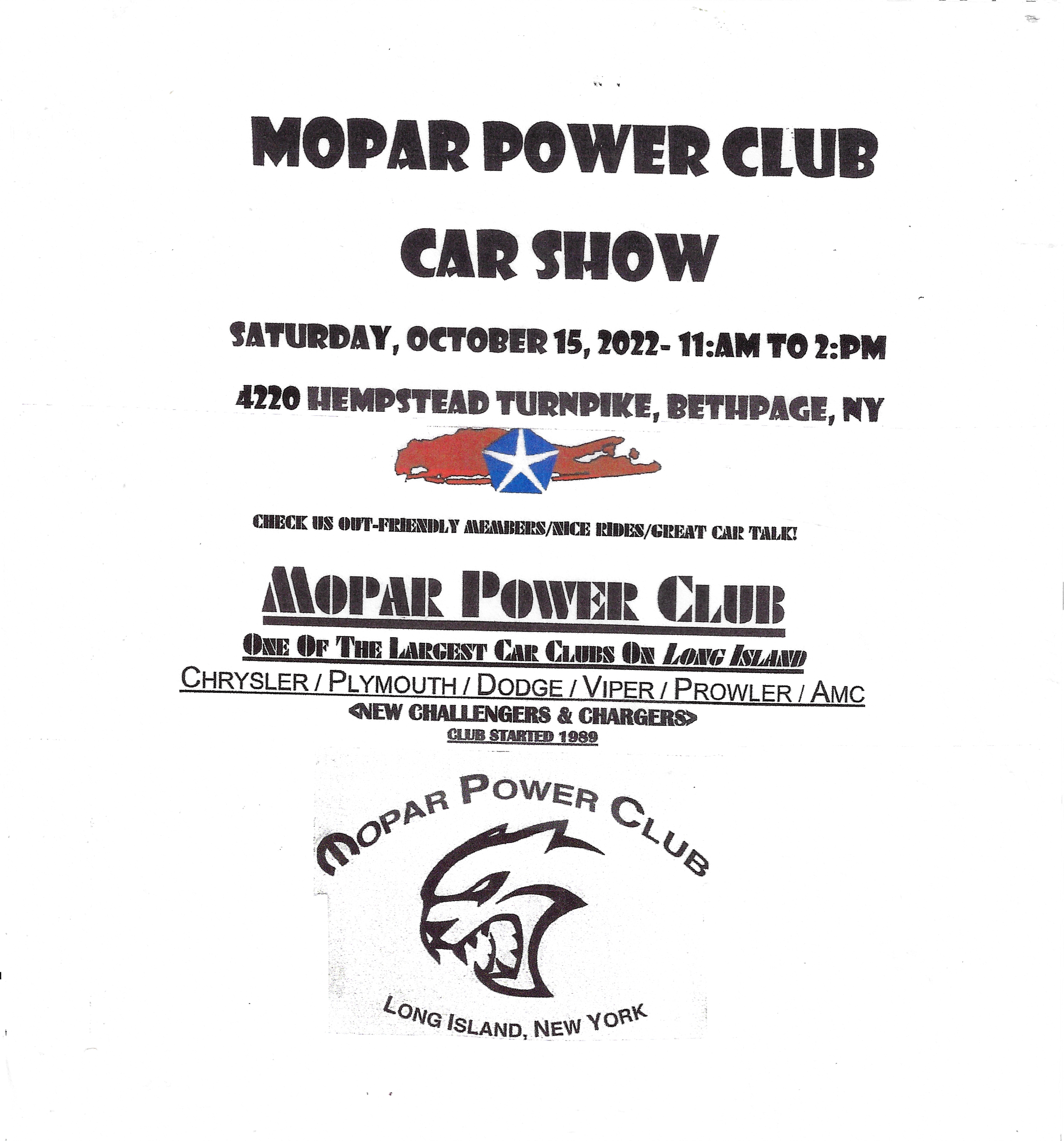 The MOPAR Power Club Car Show, Bethpage, NY