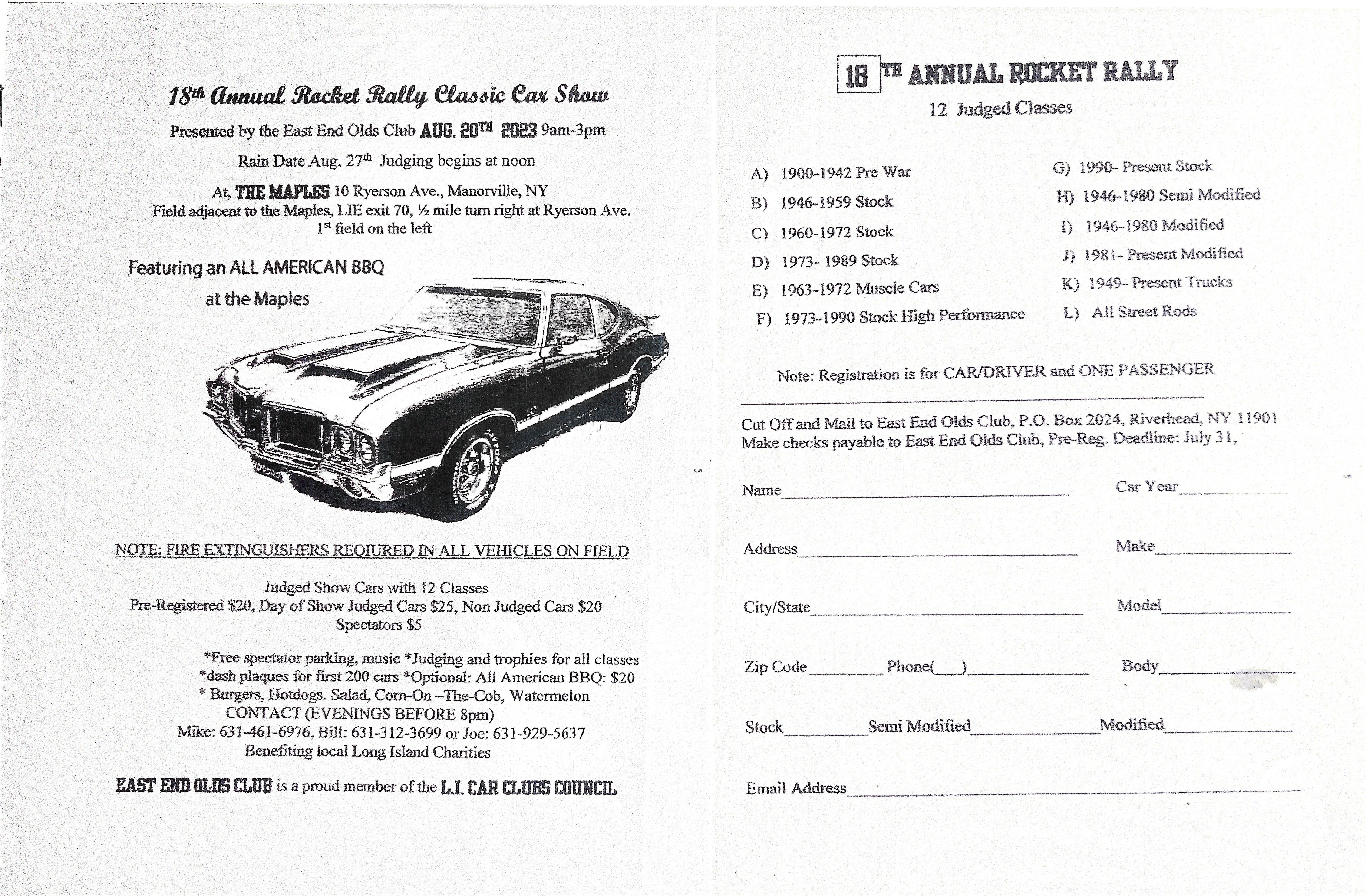18th Annual Rocket Rally Classic Car Show, Manorville, NY
