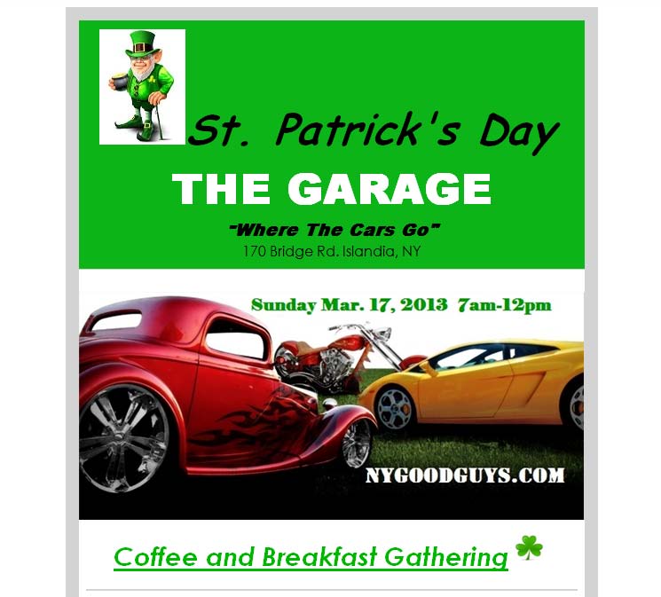 Captree Cruizers St. Patrick’s Sunday Morning Gathering, Islandia, NY