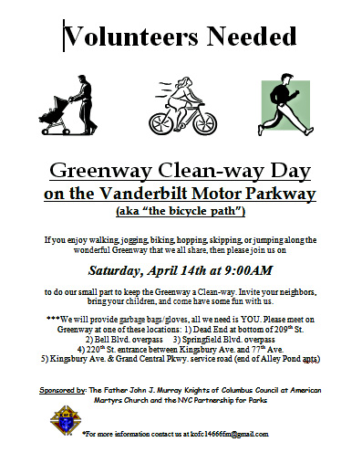 Greenway Clean-Way Day on the Long Island Motor Parkway- Queens