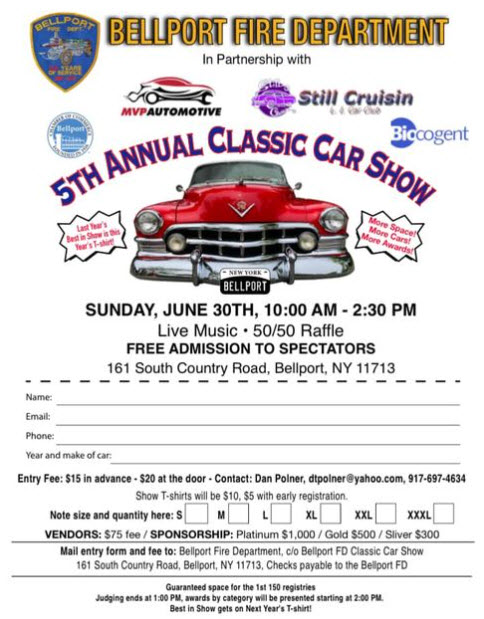 Bellport FD 5th Annual Classic Car Show, Bellport, NY
