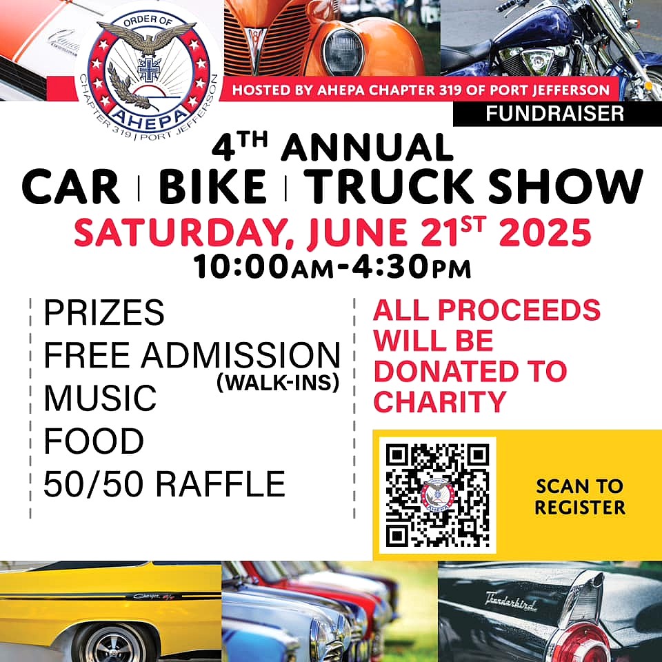 AHEPA Chapter 319 4th Annual Car, Bike & Truck Show, Pt. Jefferson, NY