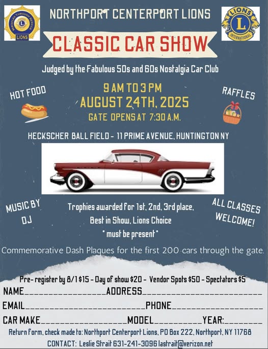 Northport Centerport Lions Classic Car Show, Huntington, NY