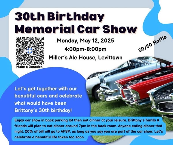 Blue Angel Brittany’s 30th Birthday Memorial Car Show, Levittown, NY