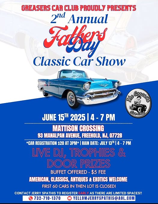 Greasers Car Club 2nd Annual Father’s Day Classic Car Show, Freehold, NJ