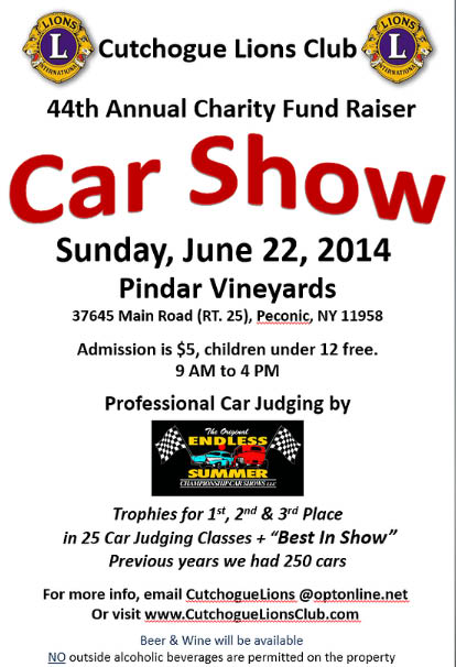 44th Annual Charity Fund Raiser Cutchogue Lions Club Car Show, Peconic, NY