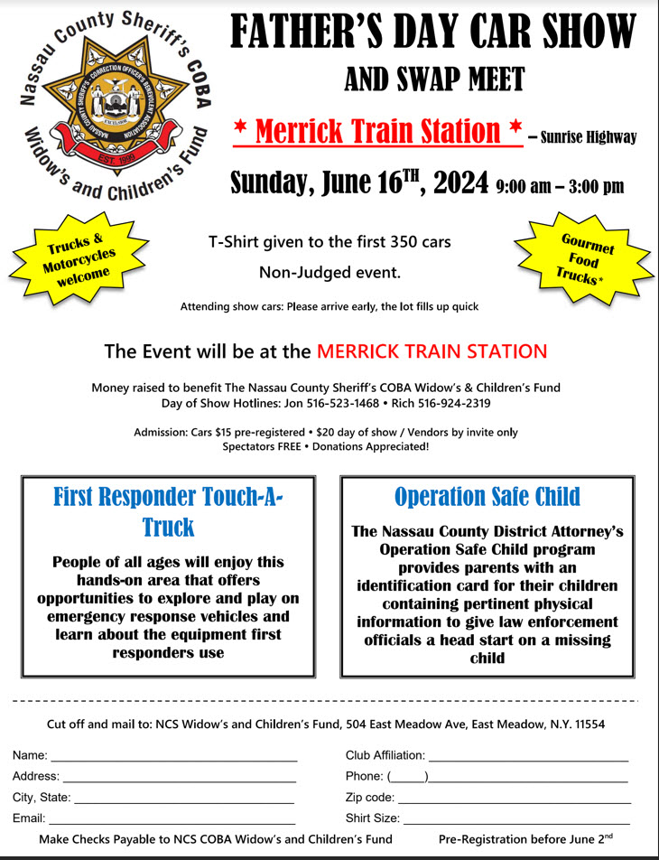 Nassau County Sheriff’s COBA Father’s Day Car Show, Merrick, NY