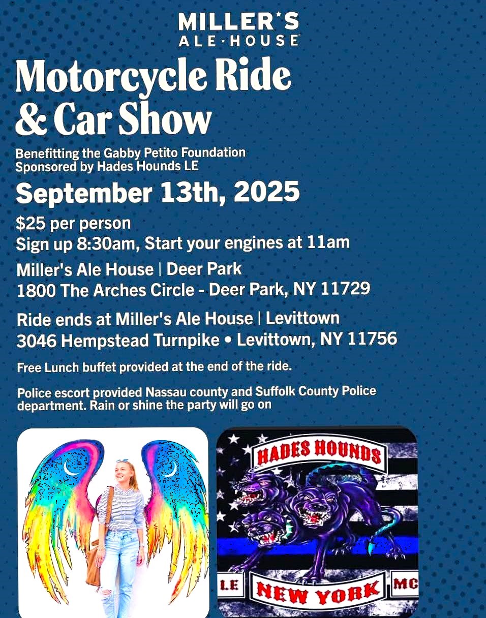 Miller’s Ale House Motorcycle Ride and Car Show, Deer Park, NY