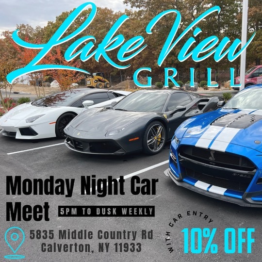 Monday Night Car Meet at the Lake View Grill. Calverton, NY