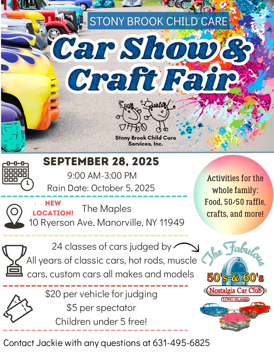 Stony Brook Child Care Car Show & Craft Fair, Manorville, NY