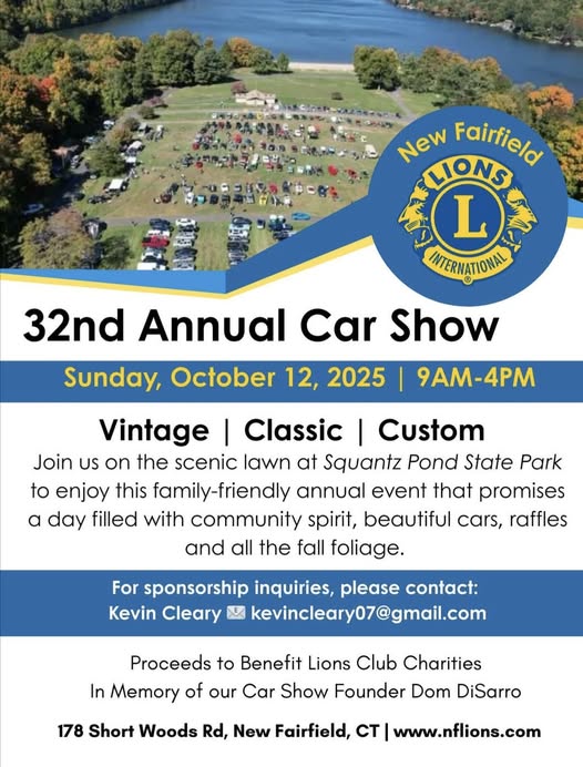 New Fairfield Lions 32nd Annual Car Show, New Fairfield, CT.