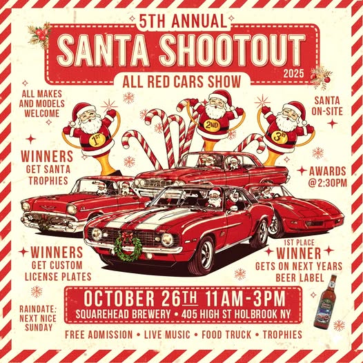 The 5th Annual Santa Shootout All Red Cars Show, Holbrook, NY