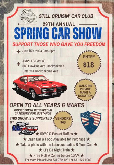 Still Cruisin’ Car Club 29th Annual Spring Car Show, Ronkonkoma, NY