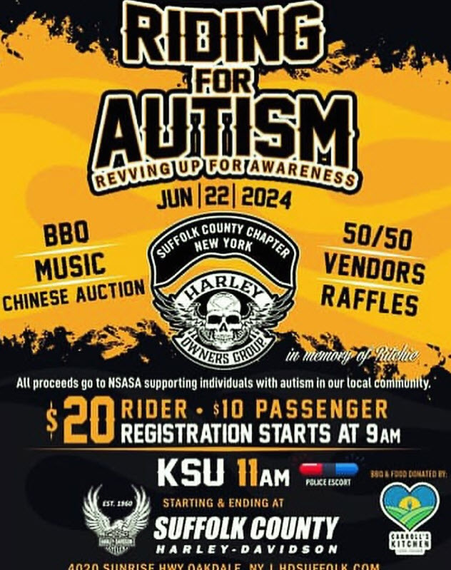 Harley Davidson Riding For Autism Motorcycle Meet, Oakdale, NY