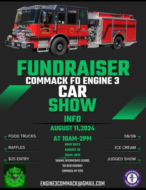 Commack FD Engine 3 Car Show & Fundraiser, Commack, NY