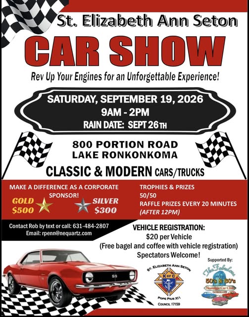 The ST. Elizabeth Ann Seton Car Show, Lake Ronkonkoma, NY