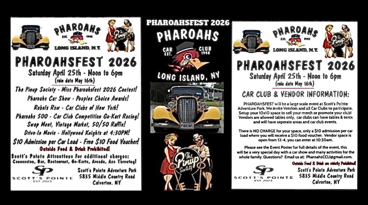Pharoah’s Car Club LI presents Pharoahfest 2026, Calverton, NY