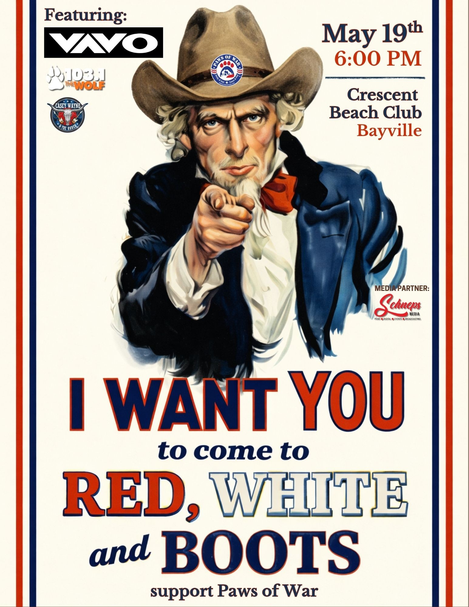 The Red, White & Boots Car Show and Music Event, Bayville, NY