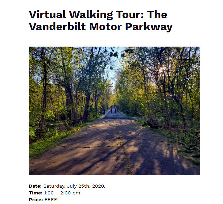 Queens Historical Society Virtual Walking Tour: The Vanderbilt Motor Parkway,