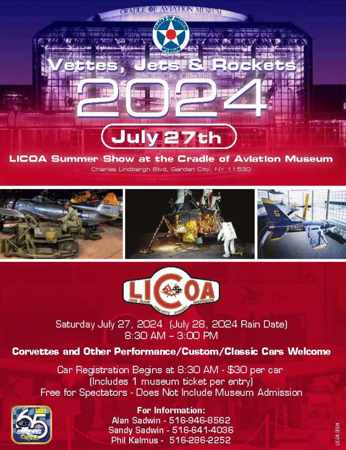 LICOA Vettes, Jets & Rockets Summer Show, Garden City, NY