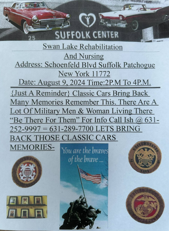 Suffolk Center Swan Lake Rehabilitation & Nursing home Car Show, Patchogue, NY