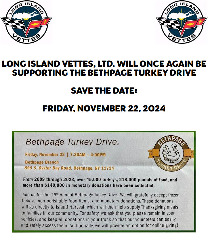 Long Island Vettes 16th Annual Bethpage Turkey Drive, Bethpage, NY