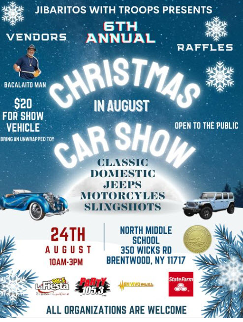 6th Annual Christmas in August Car Show, Brentwood, NY