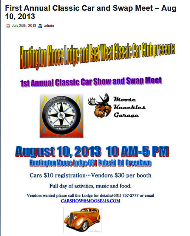Classic Car Show and Swap Meet, Greenlawn, NY