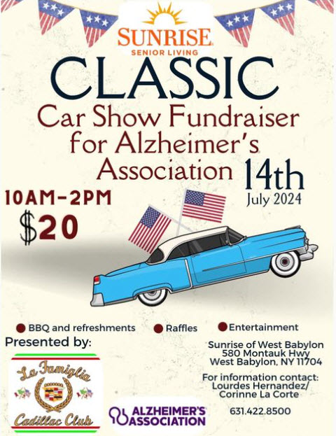 Sunrise Senior Living Classic Car Show & Fundraiser, West Babylon, NY