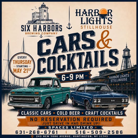 Thursday Night Cars & Cocktails, Huntington, NY