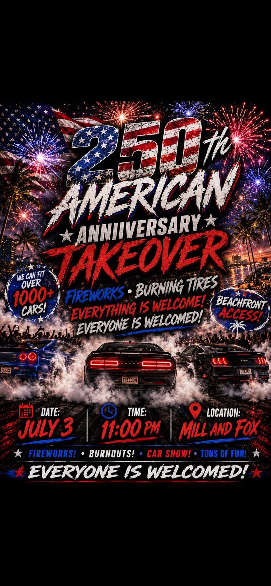 The 250th American Anniversary Car Takeover, Staten Island, NY