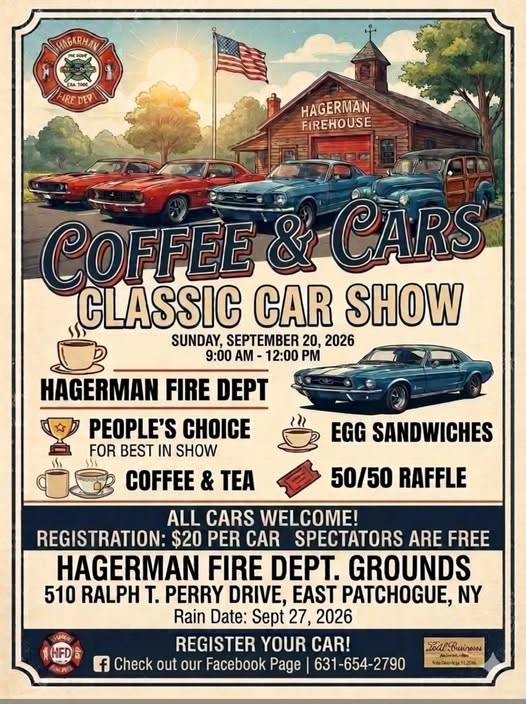 The Hagerman Fire Dept. Coffee & Cars Classic Car Show, East Patchogue, NY