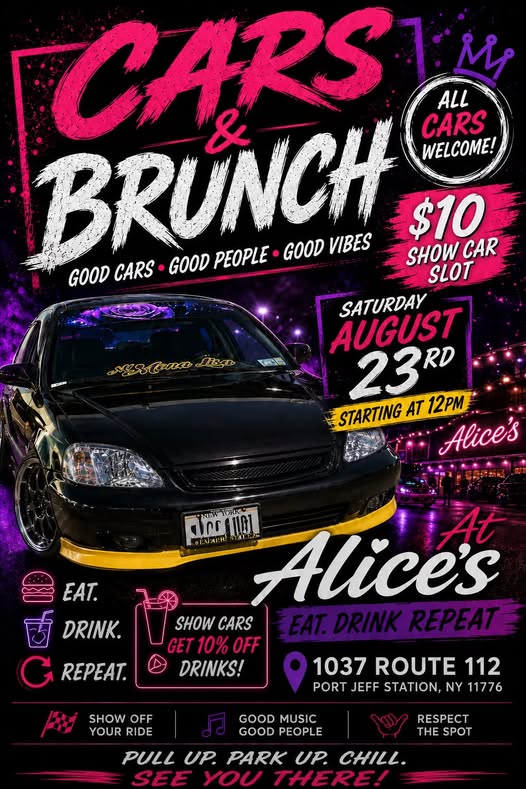 Cars & Brunch at Alice’s, Port Jefferson Station, NY