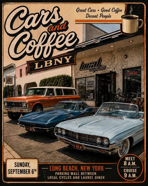 The Long Beach Cars & Coffee Meet-Up & Cruise, Long Beach, NY