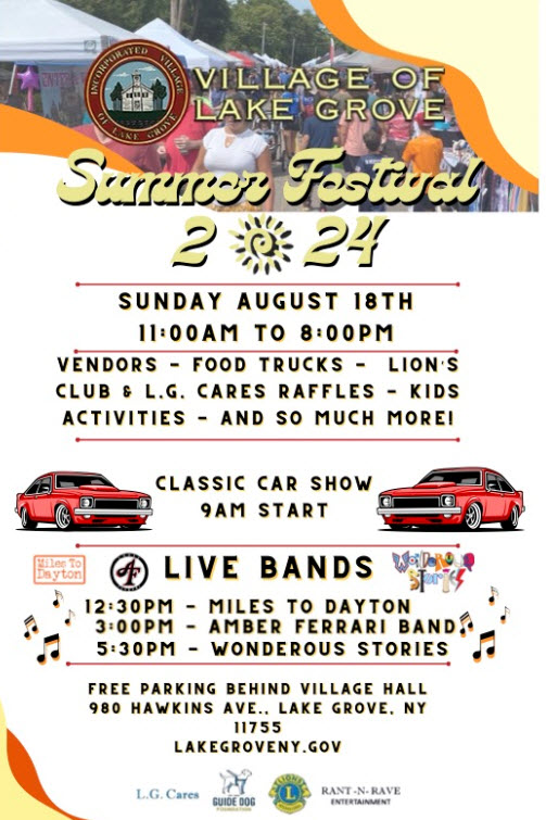Village of Lake Grove Summer Festival & Car Show, Lake Grove, NY