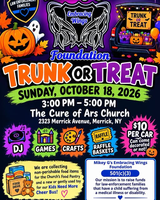 The Embracing Wings Foundation Trunk or Treat Car Show, Merrick, NY