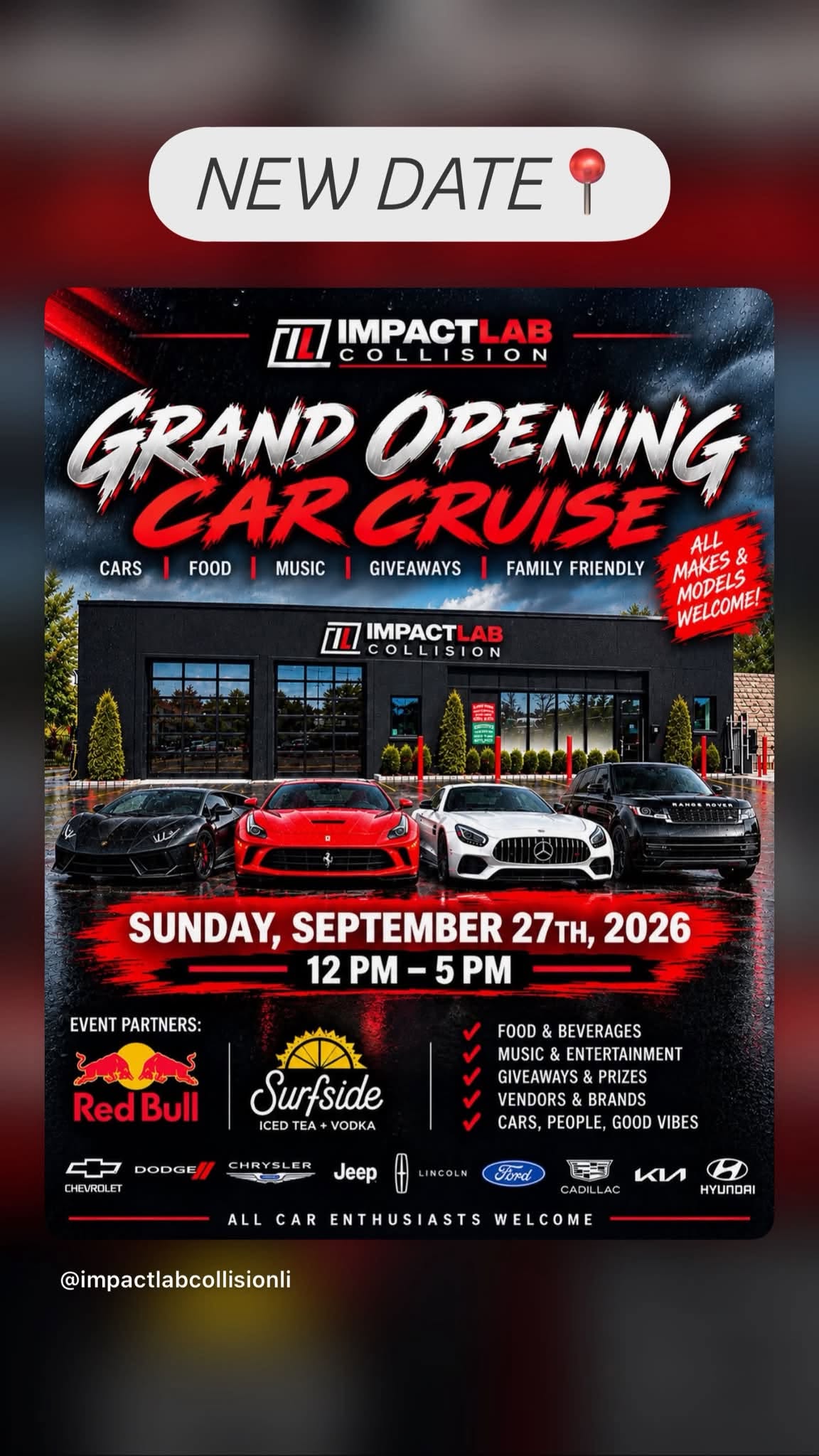 The Grand Opening Car Cruise to Impact Lab Collision, Farmingdale, NY