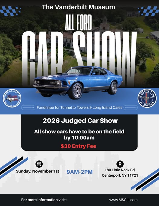 The MSCLI Mustang & All Ford Car Show at the Vanderbilt, Centerport, NY