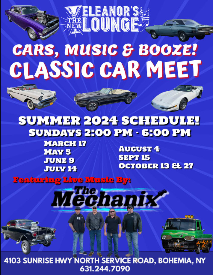 Eleanor’s Lounge presents The Classic Cars & Music Meet, Bohemia, NY